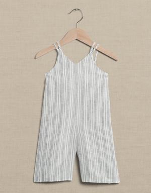 Linen Jumpsuit for Baby + Toddler white