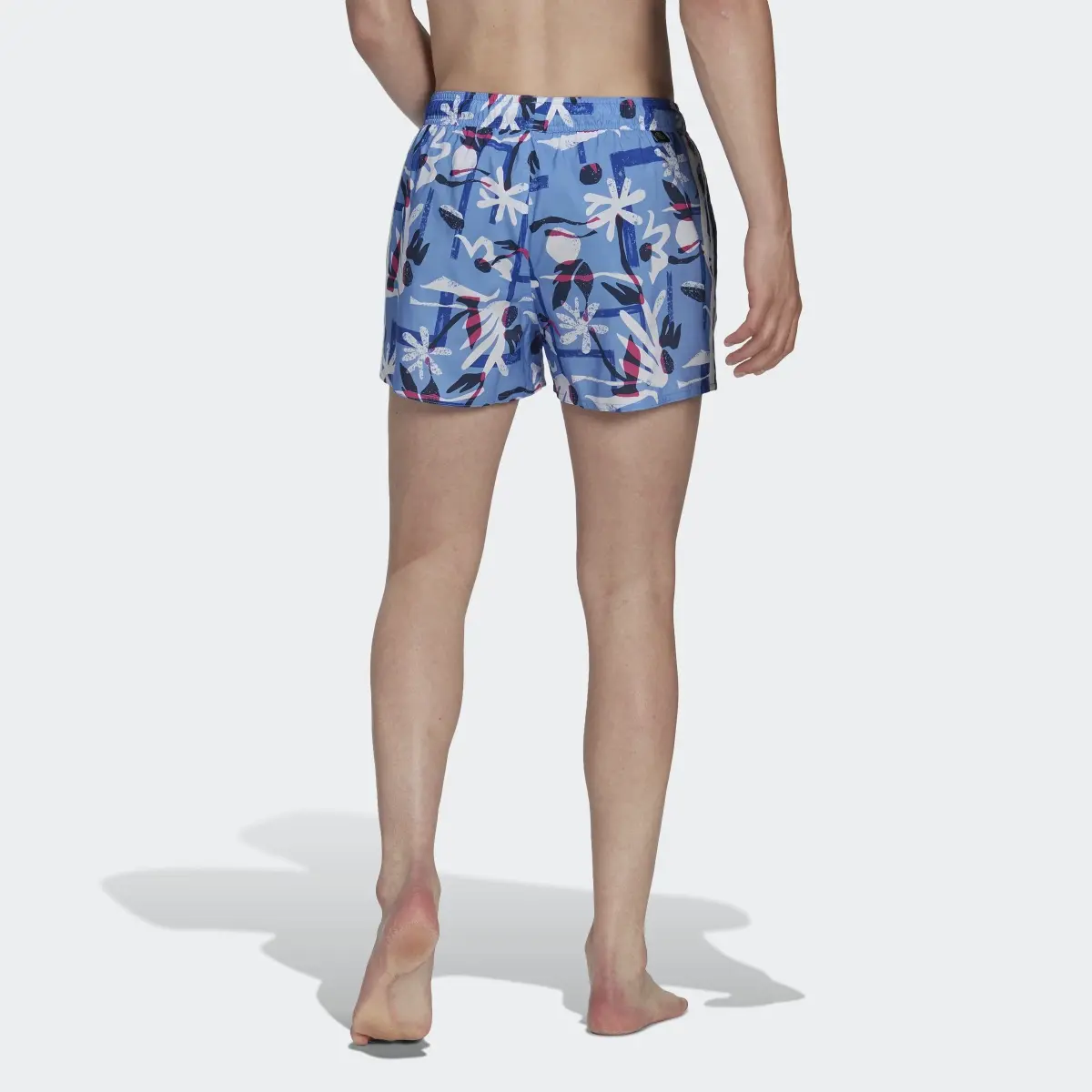 Adidas Seasonal Floral CLX Very Short Length Swim Shorts. 2