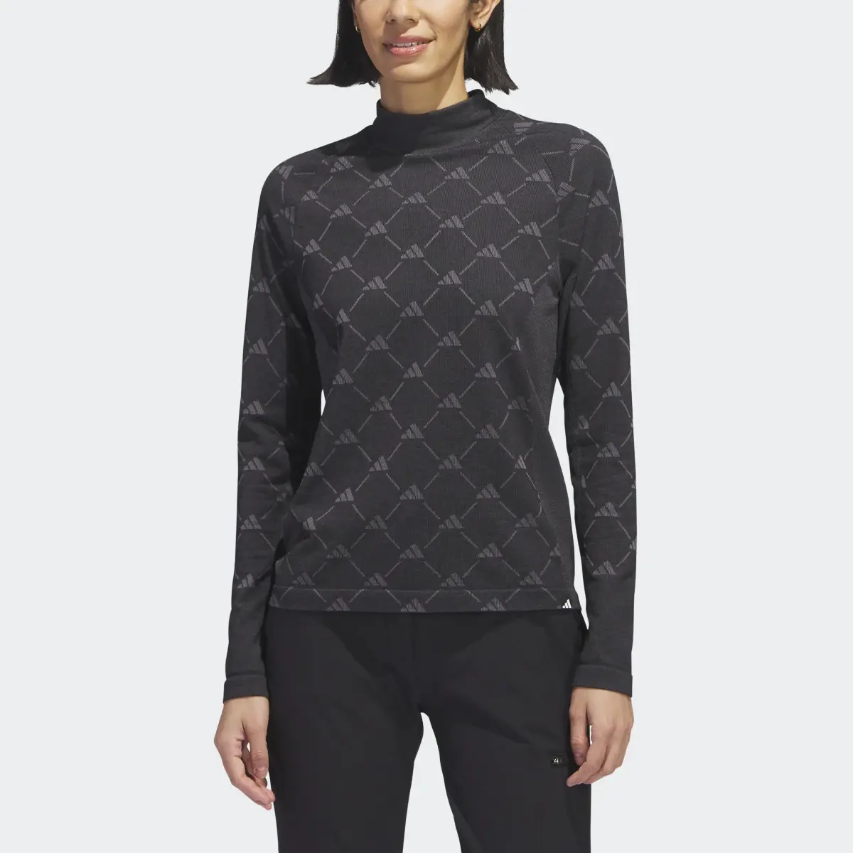 Adidas Ultimate365 Tour Monogram Mock Neck Tee. 1