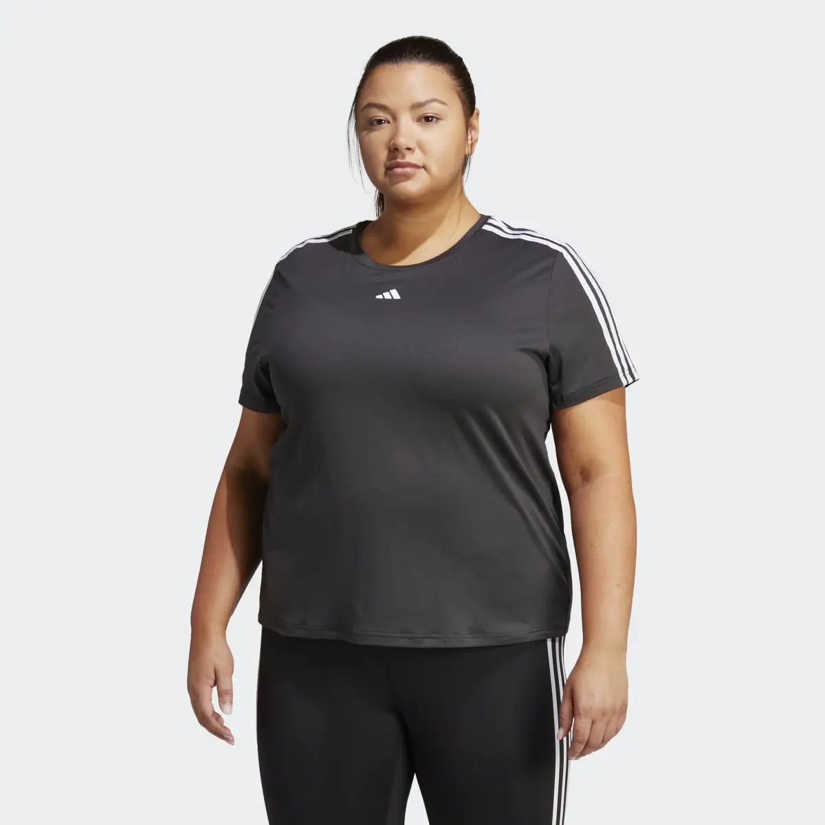 Adidas AEROREADY Train Essentials 3-Stripes T-Shirt (Plus Size). 2