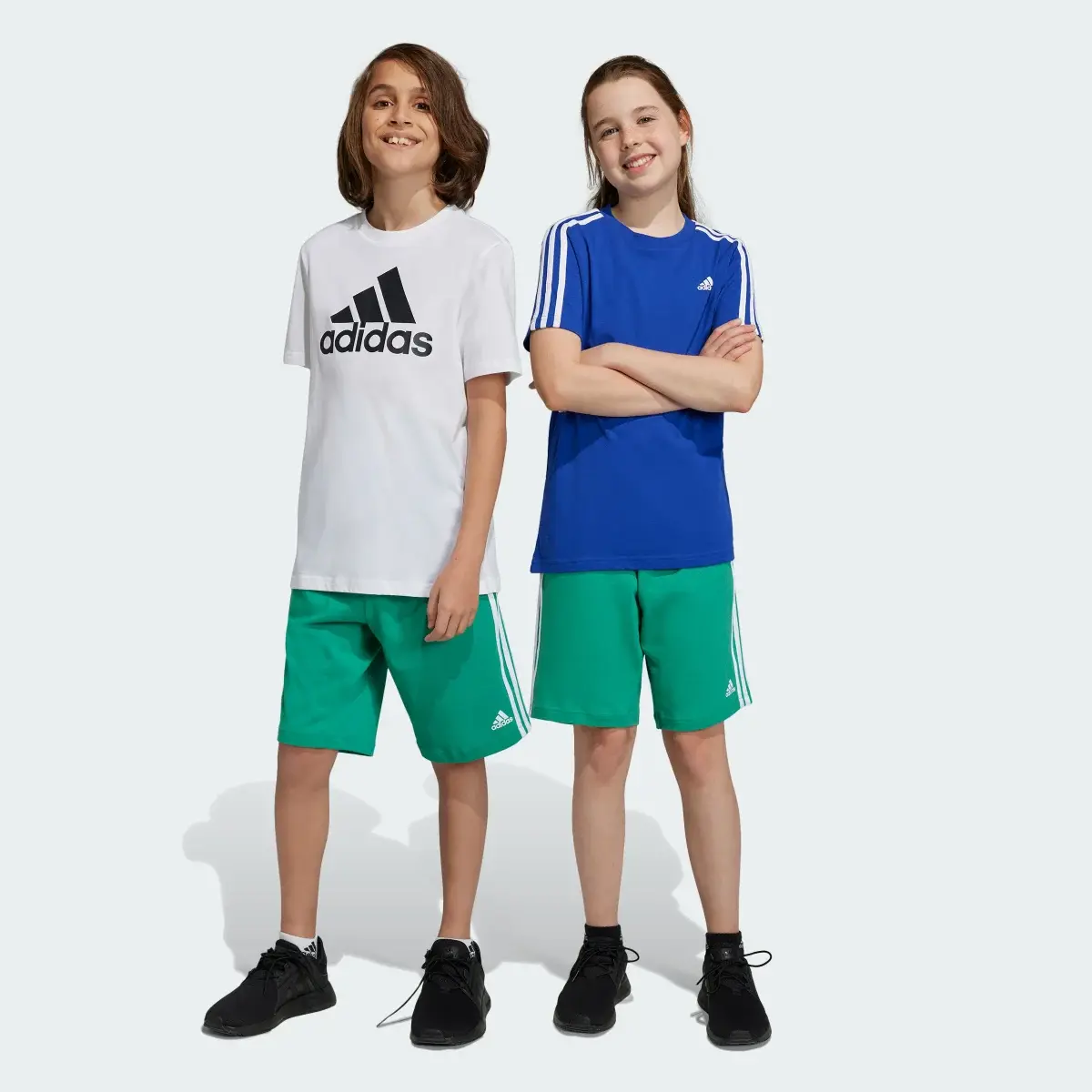 Adidas Essentials 3-Stripes Knit Shorts. 1