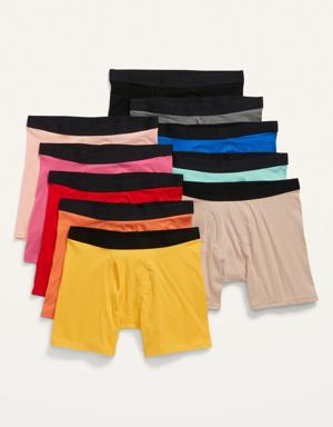 Soft-Washed Built-In Flex Boxer-Briefs Underwear 10-Pack for Men -- 6.25-inch inseam multi