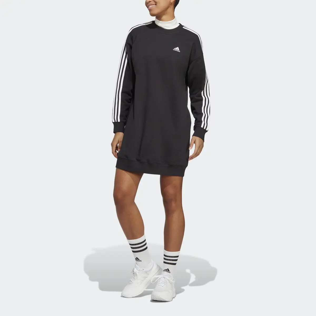 Adidas Sudadera Larga Essentials 3 Franjas Felpa Francesa. 1