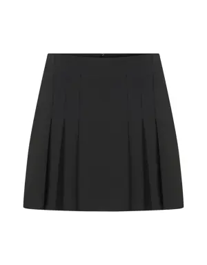 Pleated Black Mini Skirt - 2 / Black