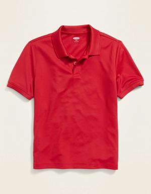 Moisture-Wicking School Uniform Polo Shirt for Boys red
