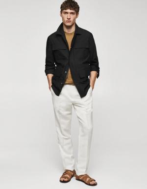 Cotton jacket with pockets