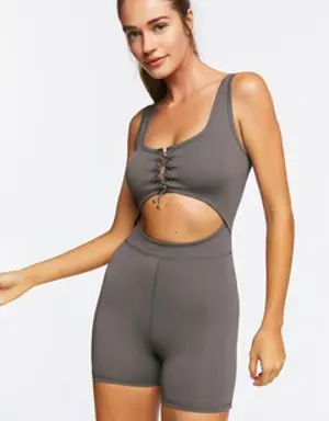 Forever 21 Active Seamless Cutout Romper Charcoal