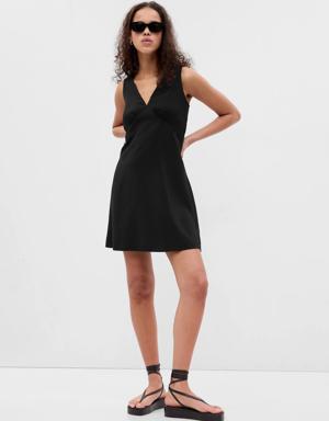 V-Neck Mini Dress black