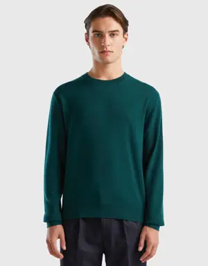 dark green sweater in pure cashmere