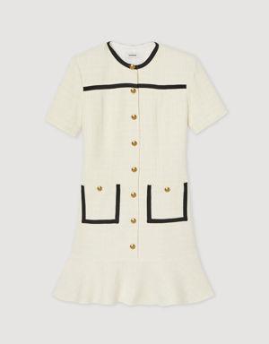 Cropped tweed button-up dress Login to add to Wish list