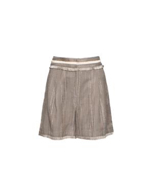 Stripe Detailed Bermuda Mink Mini Shorts