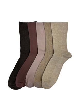 5'li Paket Kadın Soket Çorap Desenli