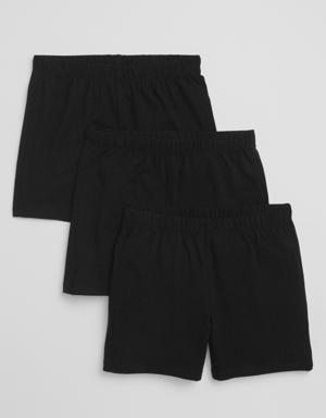 Kids Pull-On Cartwheel Shorts (3-Pack) black