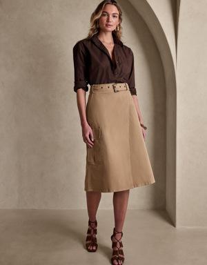 Wrap Utility Skirt brown