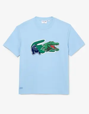 Herren Krokodil-T-Shirt mit weitem Schnitt