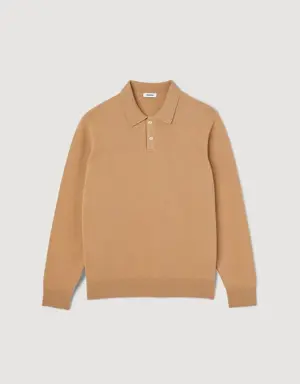 Wool and cashmere polo shirt