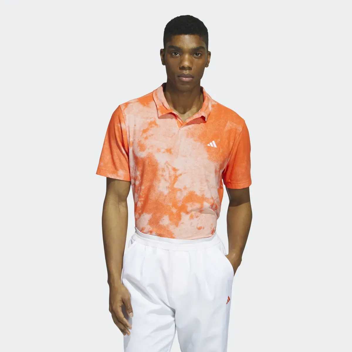 Adidas Made To Be Remade No-Button Jacquard Golf Shirt. 2
