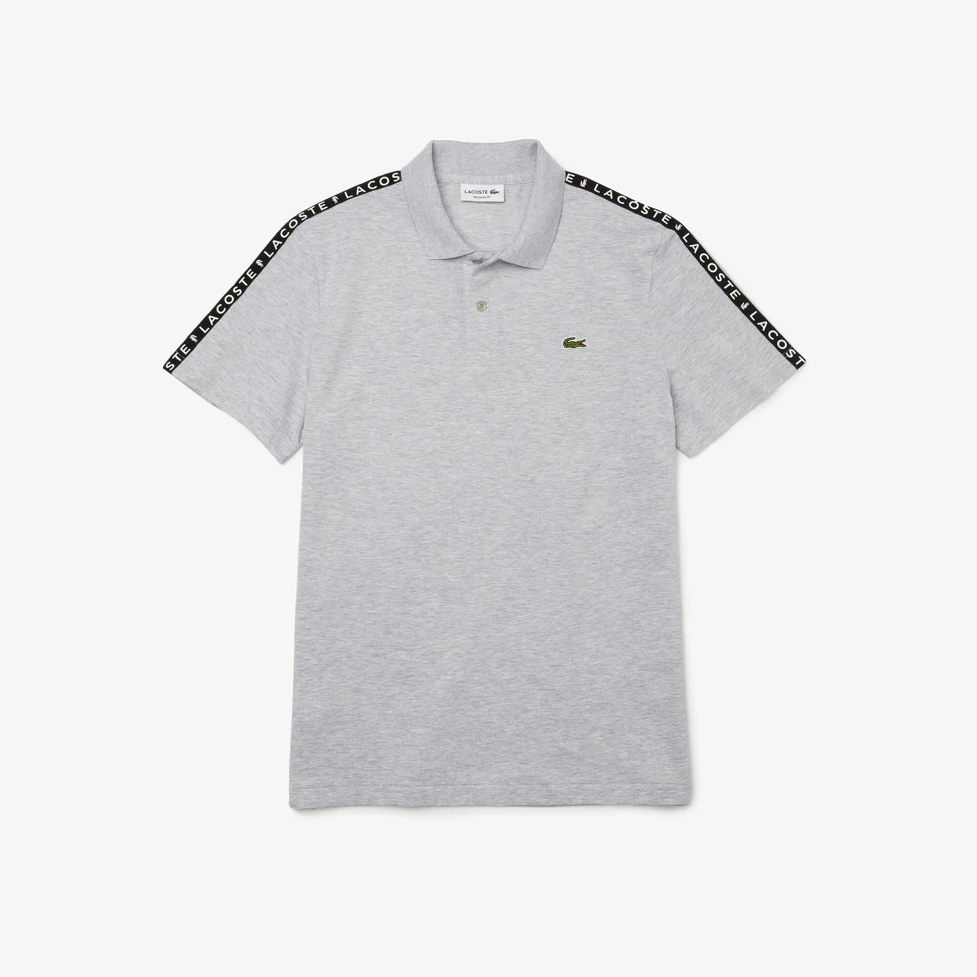 Lacoste Polo para hombre Lacoste de corte regular en algodón ultraligero con banda con letras. 2