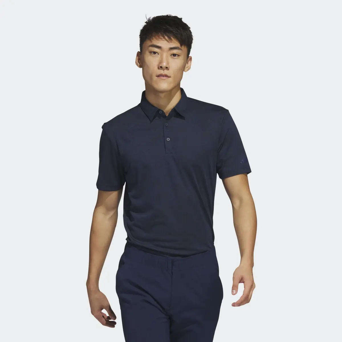 Adidas Textured Jacquard Golf Polo Shirt. 2