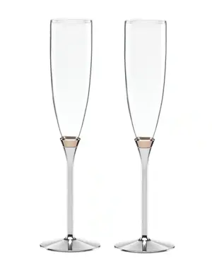 Rosy Glow Toasting Flute Pair