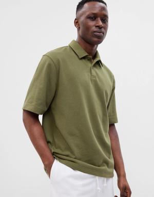 French Terry Polo Shirt green