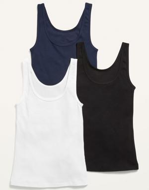 Old Navy Slim-Fit Rib-Knit Tank Top 3-Pack for Women multi