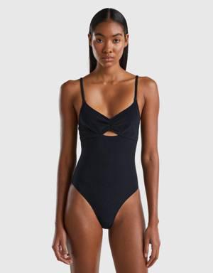 one-piece terry-look swimsuit in econyl®