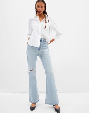 High Rise Washwell™ Destructed &#39;70s Flare Jean
