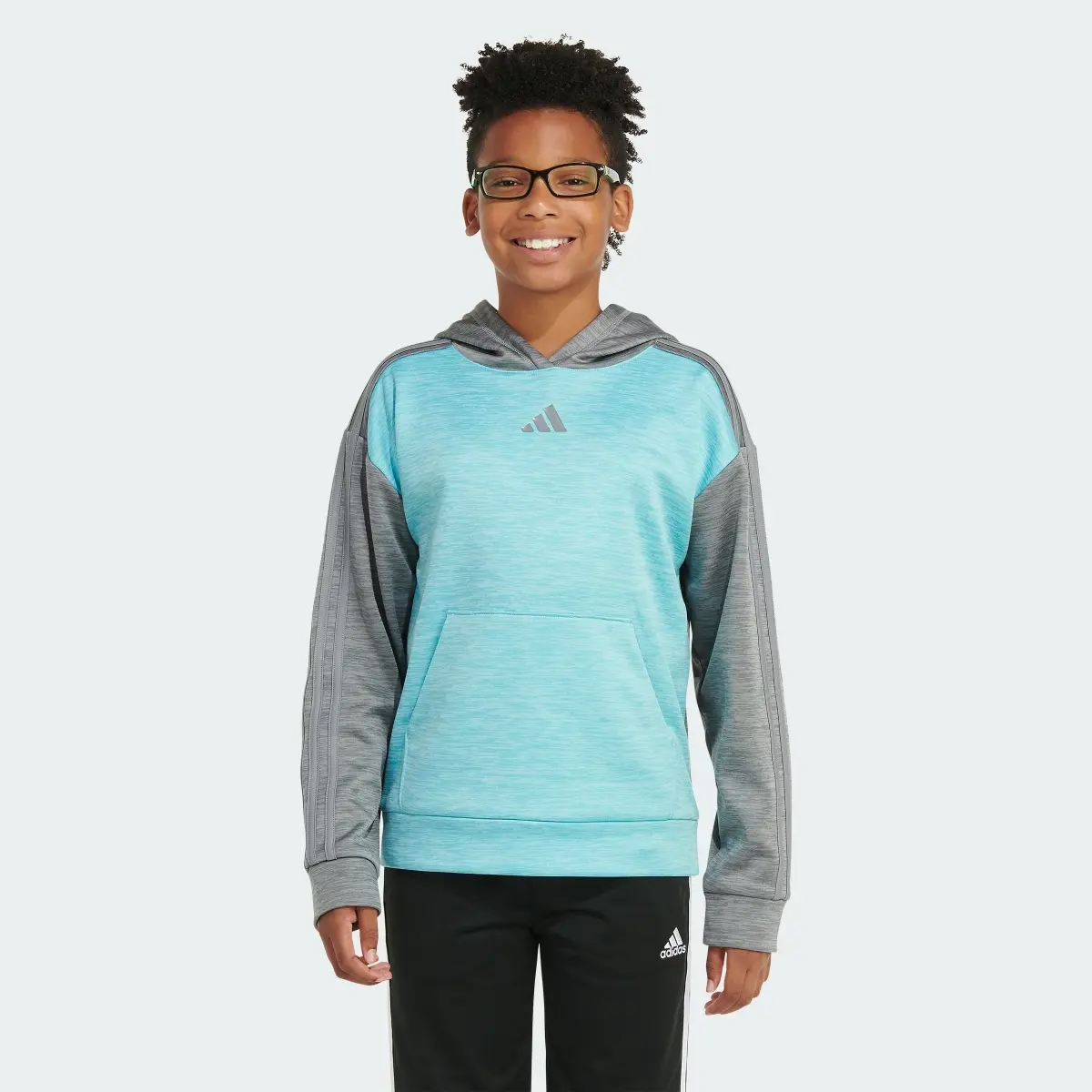 Adidas Long Sleeve Game and Go Mélange Pullover Hoodie. 1