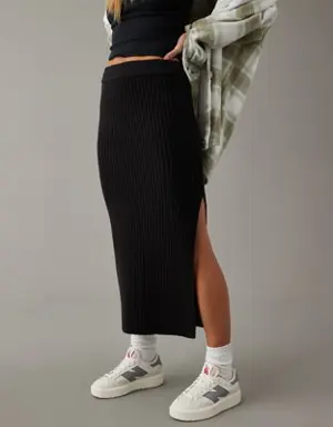 Ribbed Midi Sweater Skirt