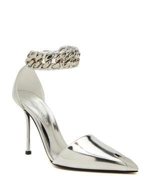 Silver Zincir Detaylı Topuklu Ayakkabı