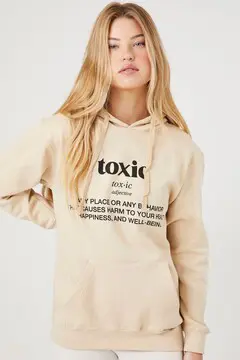 Forever 21 Forever 21 Toxic Graphic Fleece Hoodie Beige/Multi. 2