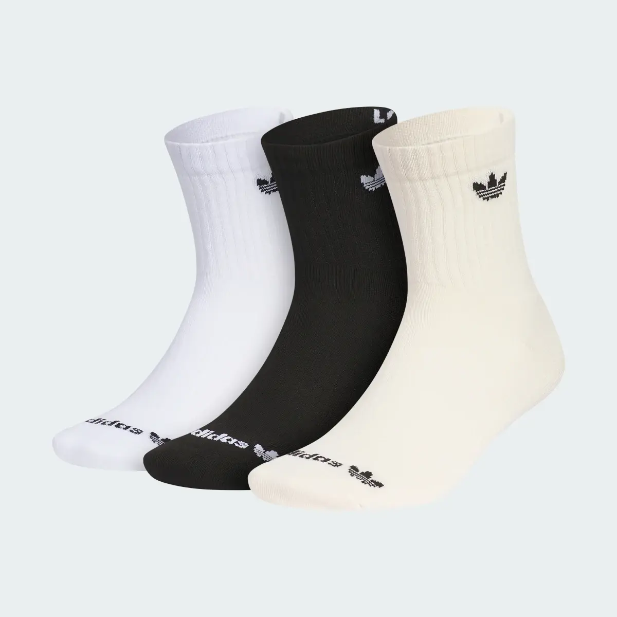 Adidas Originals Trefoil 2.0 3-Pack High Quarter Socks. 2
