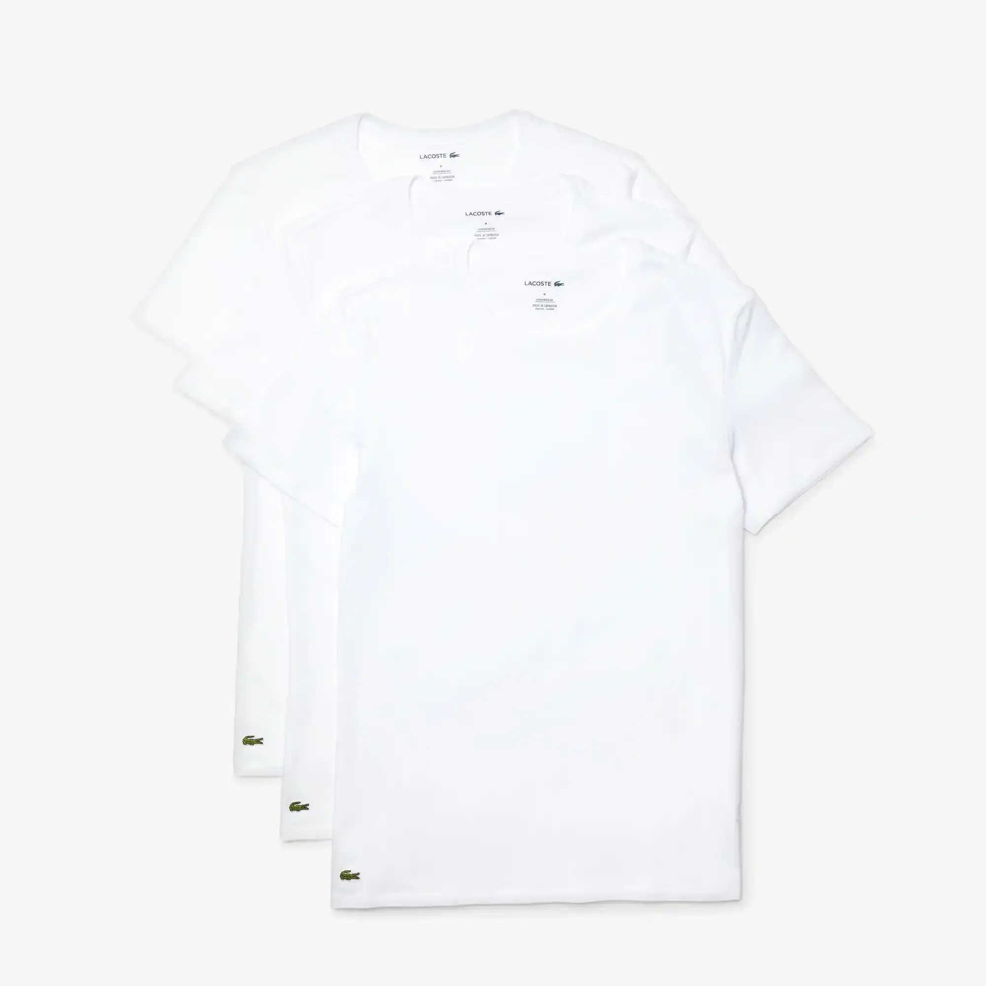 Lacoste Men's Crew Neck Plain Cotton T-Shirt 3-Pack. 2