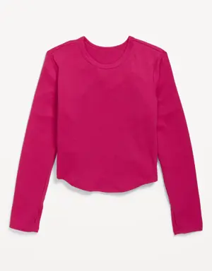 Old Navy UltraLite Long-Sleeve Rib-Knit T-Shirt for Girls pink