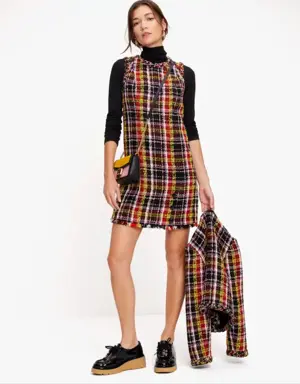 Art Plaid Tweed Dress