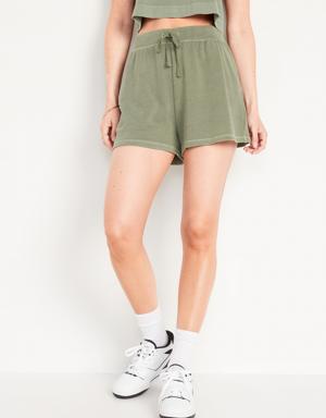 Extra High-Waisted Vintage Lounge Shorts for Women -- 3-inch inseam green
