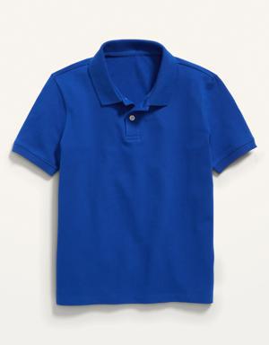 School Uniform Pique Polo Shirt for Boys blue