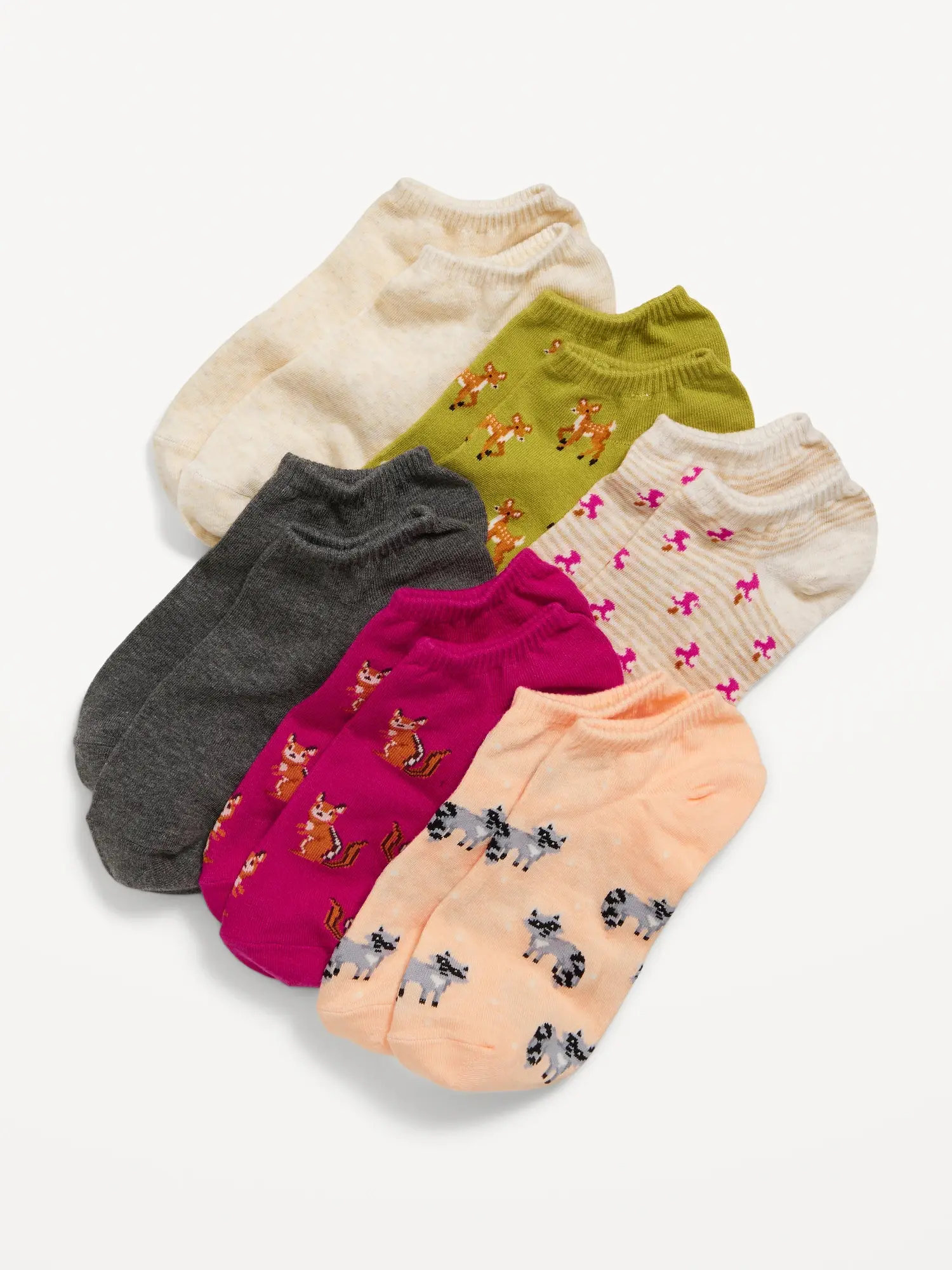 Old Navy Novelty Ankle Socks 6-Pack for Women beige. 1