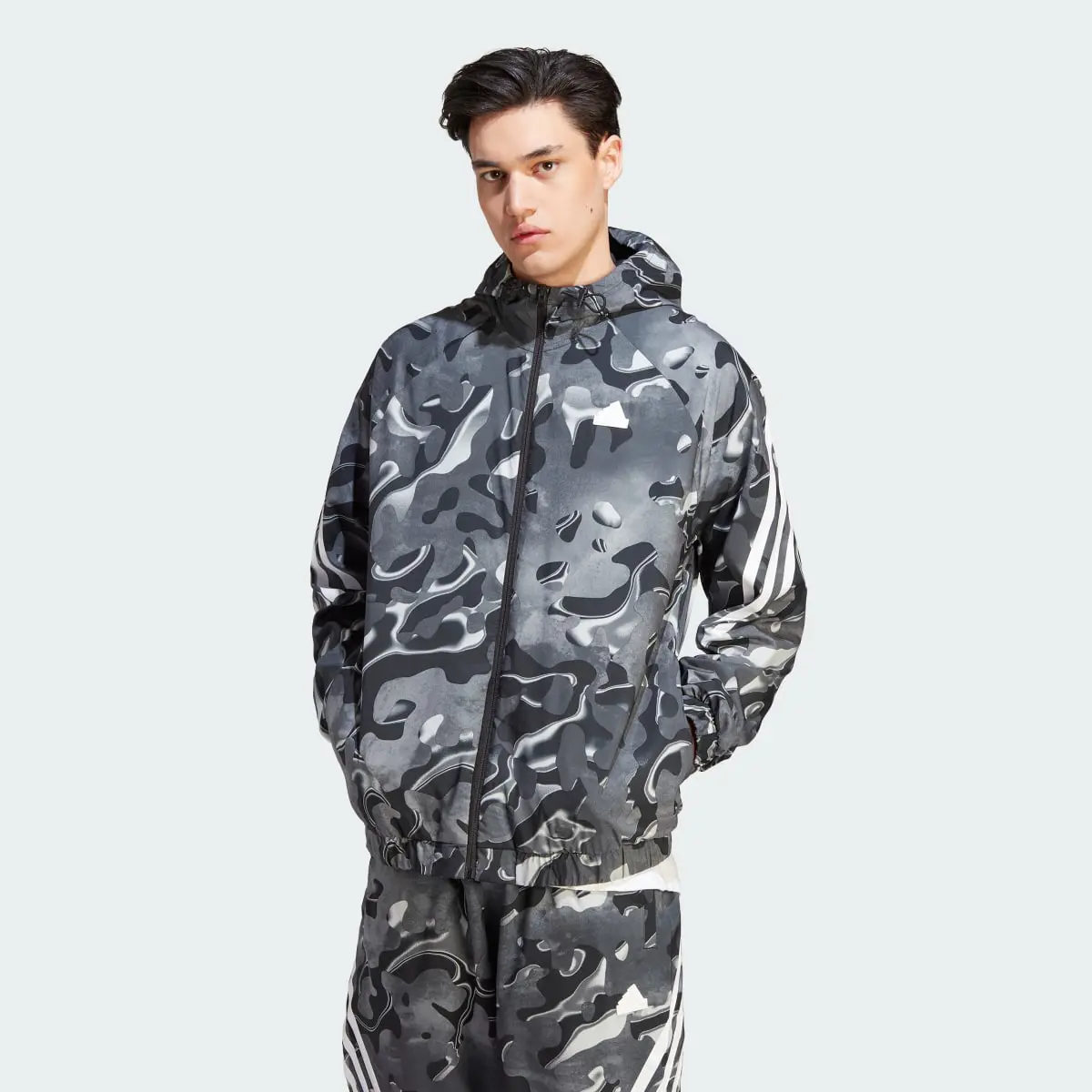 Adidas Future Icons Allover Print Full-Zip Hoodie. 2