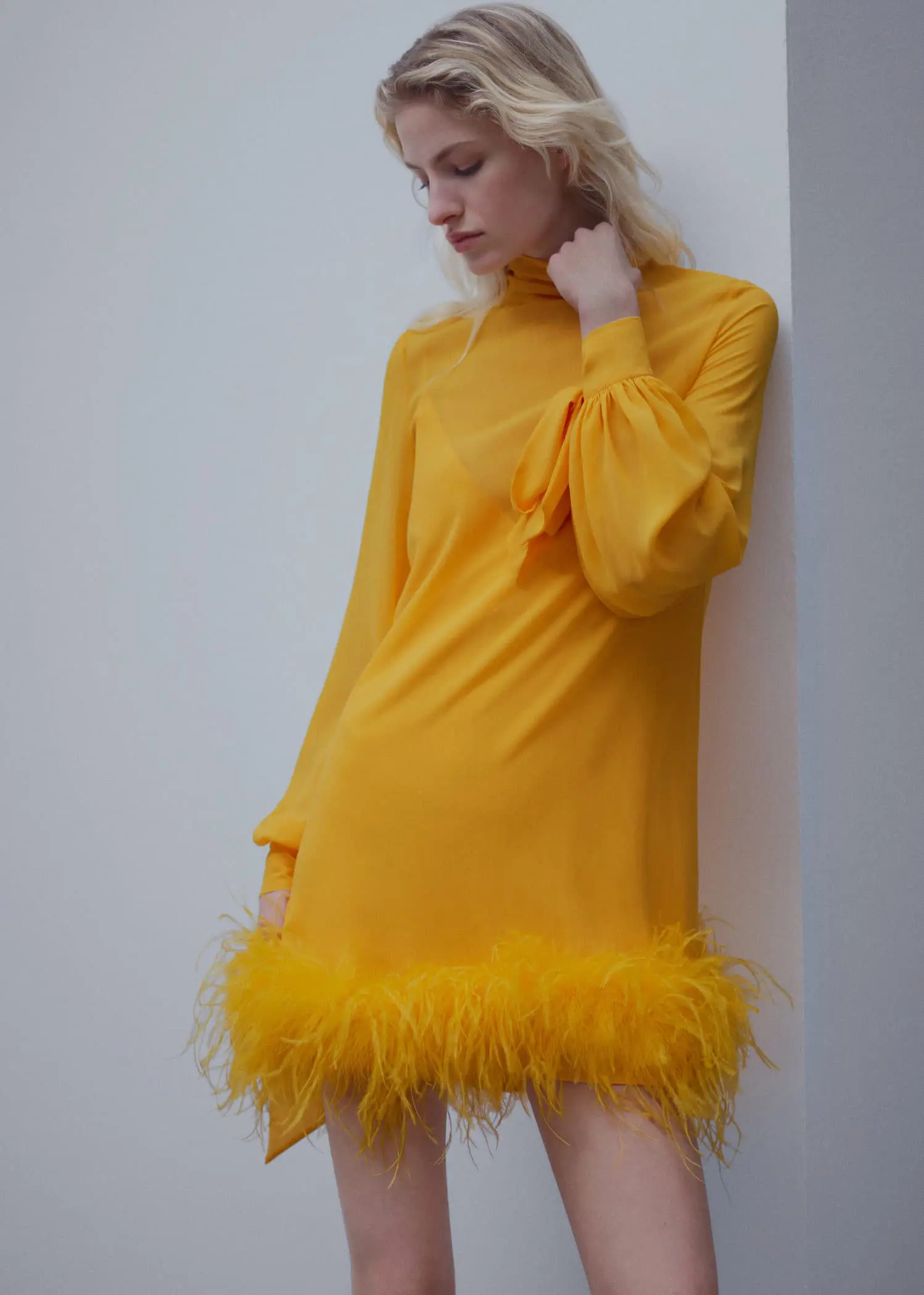 Mango Semitransparent feather dress. 2