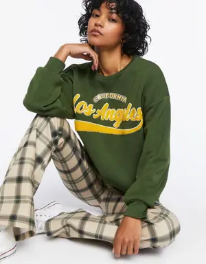 Forever 21 Los Angeles Graphic Pullover Green/Mustard