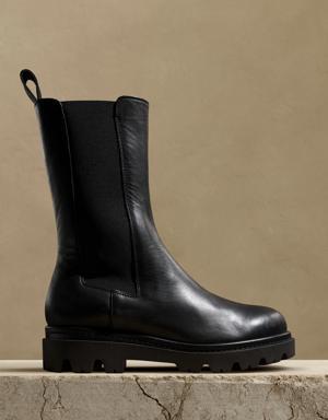 Hudson Tall Leather Chelsea Boot black