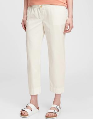 Maternity Straight Cropped Pants beige