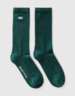 Unisex Mix Benetton Logolu Soket Çorap