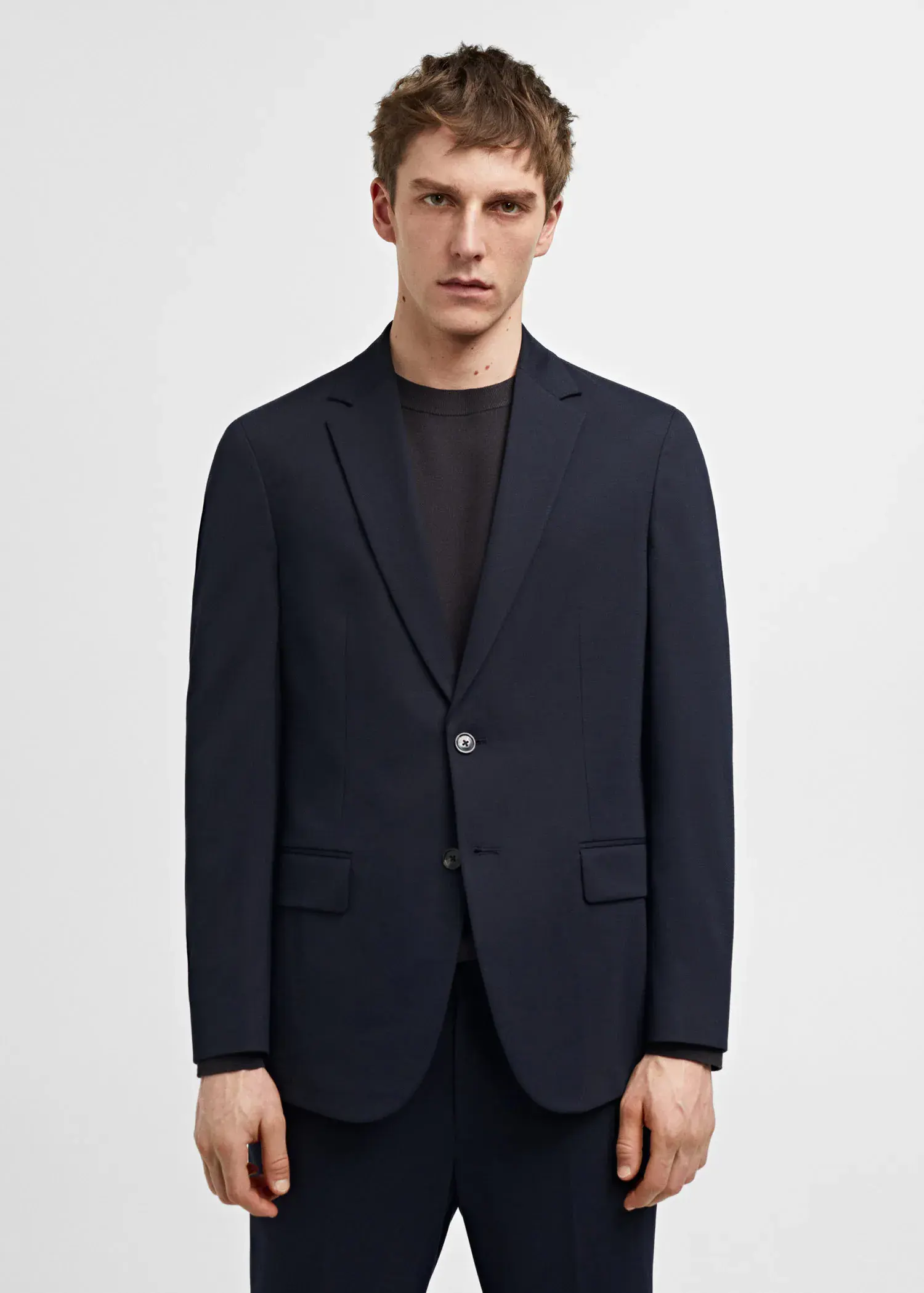 Mango Slim-fit suit blazer. 1