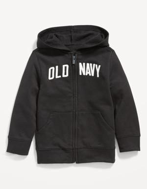 Old Navy Unisex Logo-Graphic Full-Zip Hoodie for Toddler black