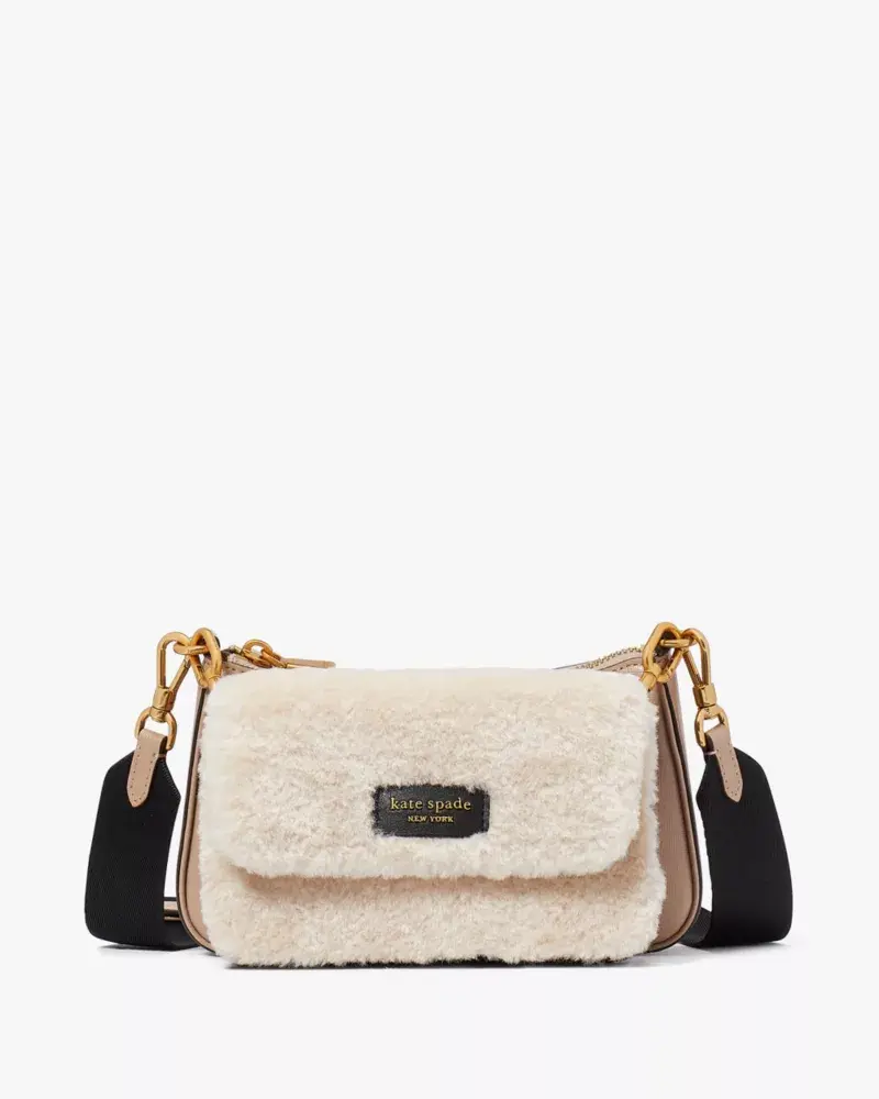 Kate Spade Double Up Faux Shearling Crossbody. 1