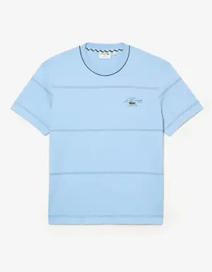 T-shirt homme Lacoste à rayures en jersey de coton biologique