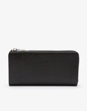 Unisex Chantaco Zippered Matte Piqué Leather Wallet
